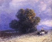 Ivan Aivazovsky, Ox Cart Crossing a Flooded Plain